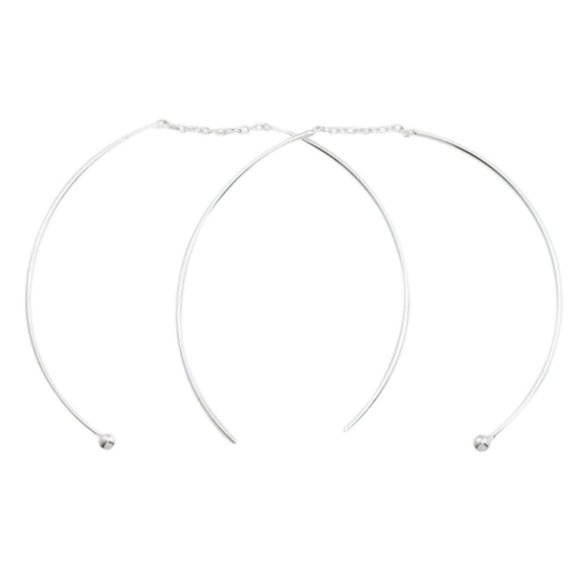 Pull through sterling silver earrings Accessories - Curve Ear Threads 925 Sterling Earrings